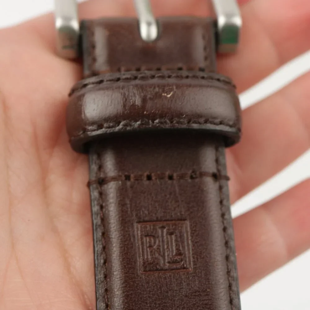 LRL Ralph Lauren Mens Belt Size 32 Brown Leather Adjustable Classic Business - Picture 8 of 12